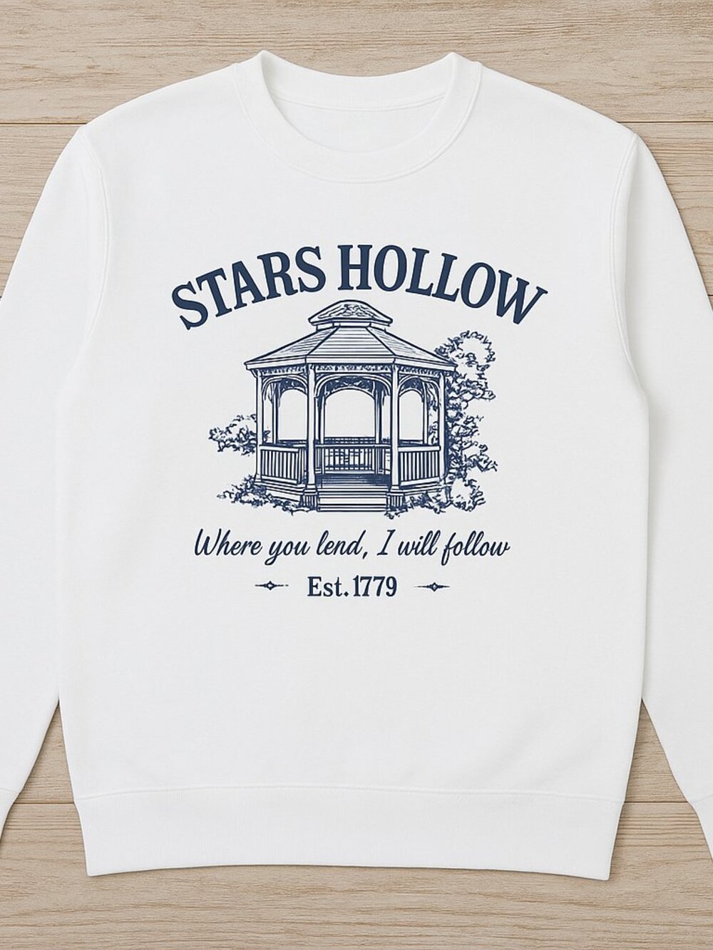 NEW Stars Hollow Graphic Sweatshirt Gilmore Girls Inspired White Cozy